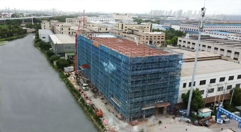 通洋公司二期工程廠房封頂大吉