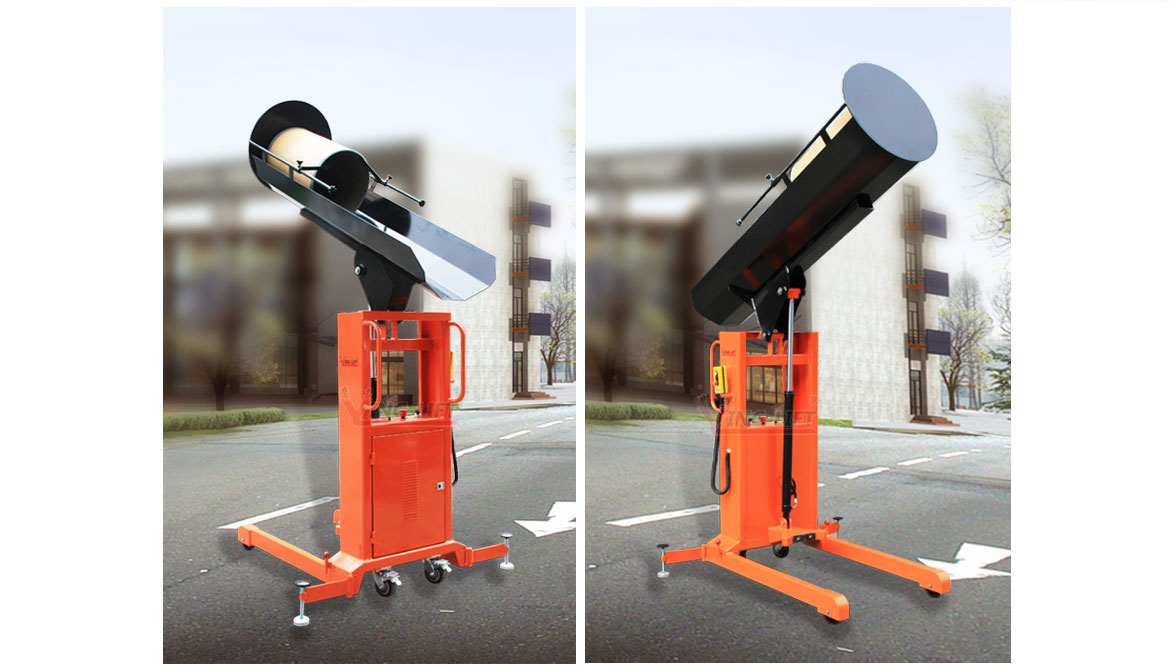 電動圓桶固體物料倒料車