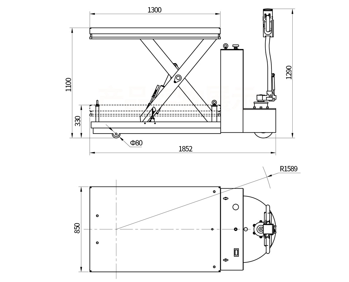 單剪電動行走升降平臺車