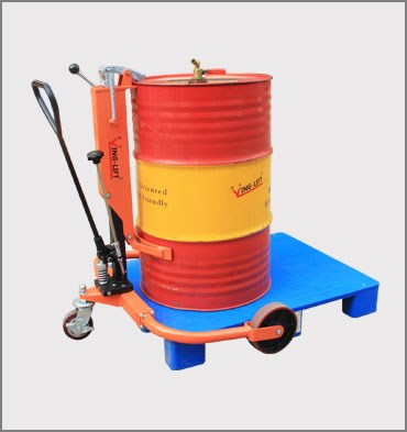 寬支腿輕型液壓油桶搬運車